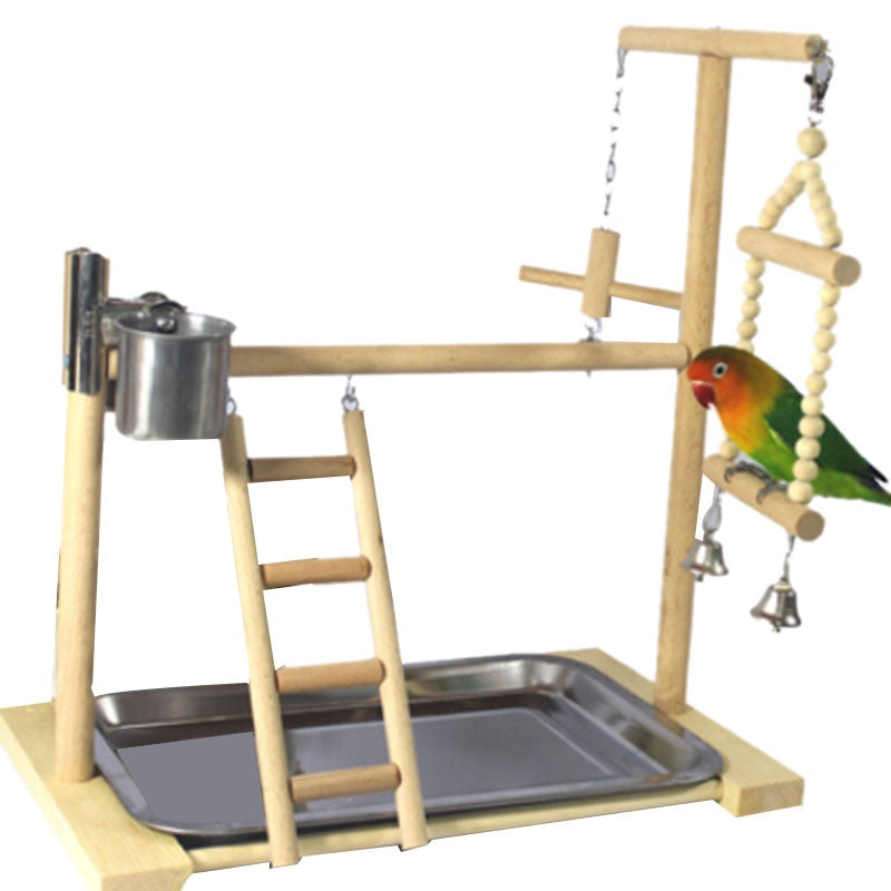 Elevate Your Parrot's Lifestyle with our Wooden Small Cockatiel Floor Parrot Standing Stand!